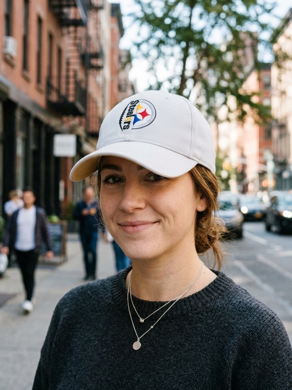 White Pittsburgh Steelers Embroidered Baseball Cap Hat One Size Unisex